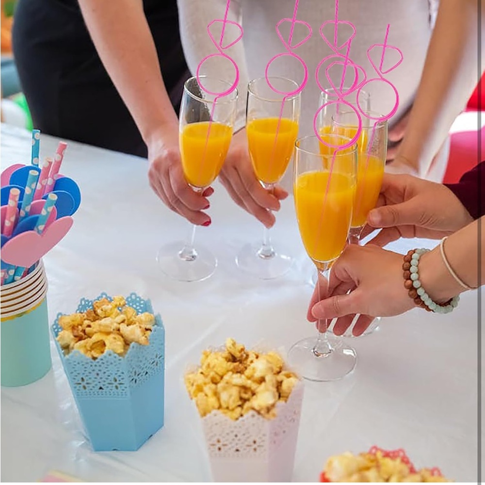 12pcs Reusable Bachelorette Party Straws White Large Bride Pink Diamond 12.6‘’ - Picture 5 of 7